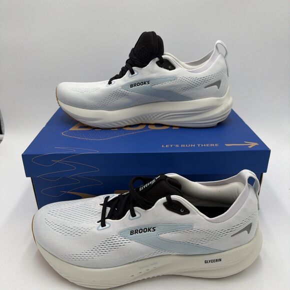 Brooks Men's Glycerin 22 Running Shoes Bright White/ Winter Sky/Black 13-NWB - Picture 4 of 9